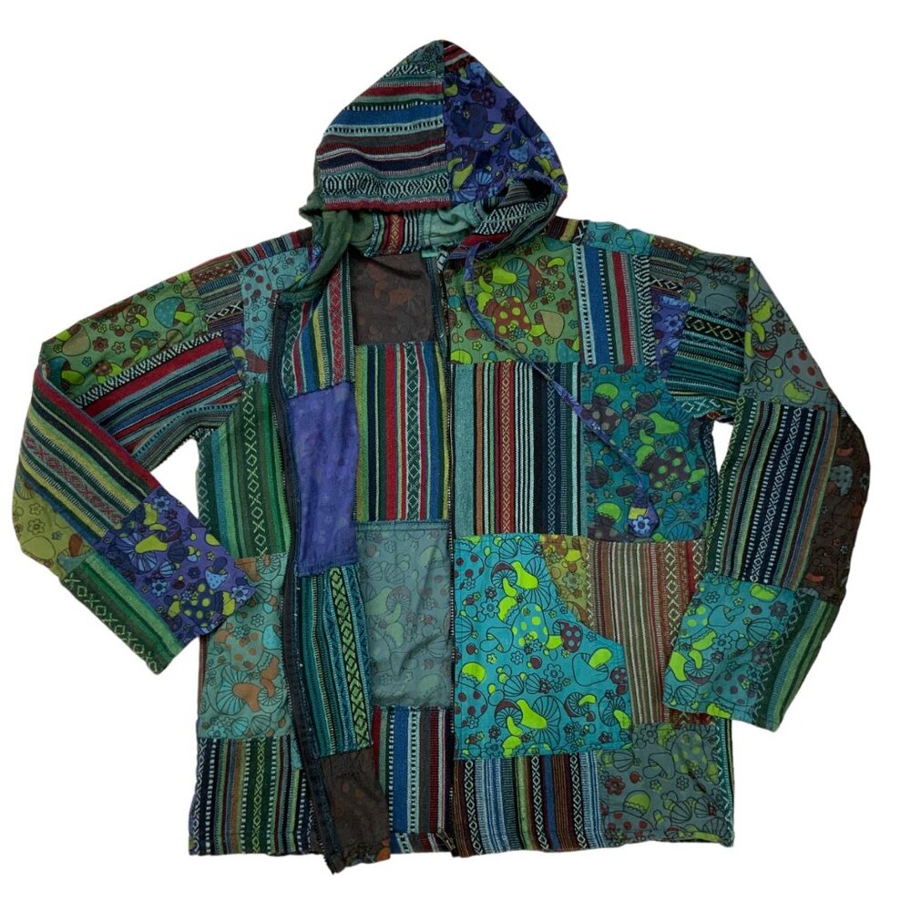 Patchwork Bohemian Zip Front Lightweight Jacket M… - image 6